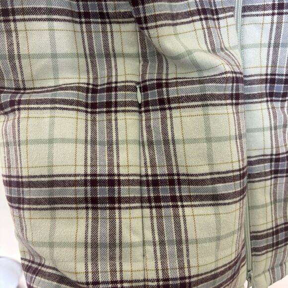 J.JILL Light Blue Plaid Flannel Fleece Lined Puffer Vest Size XL - Women's - Picture 3 of 8